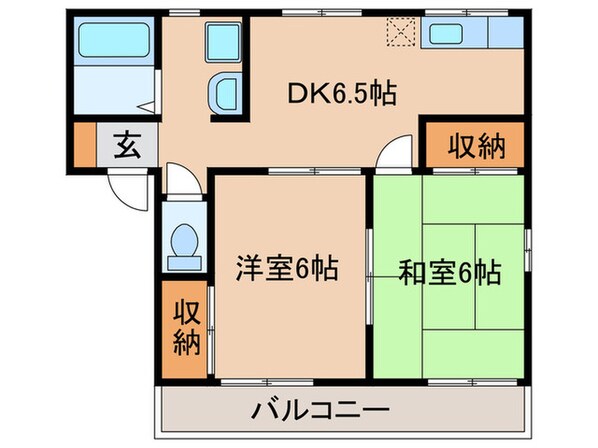 ミ－テ郷前Ｂ棟の物件間取画像